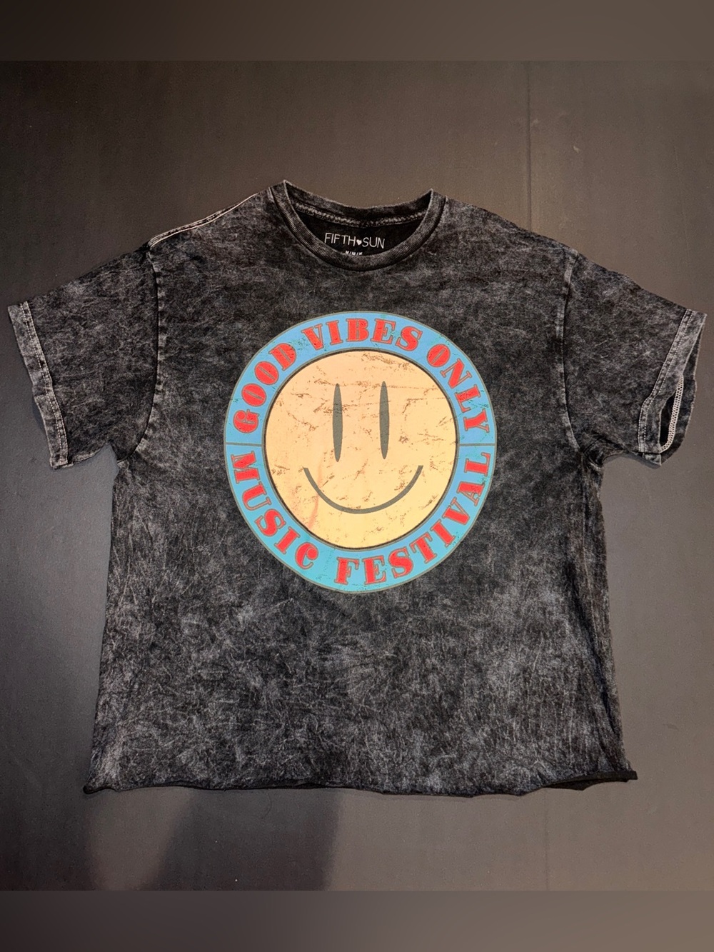 Fifth Sun Black Mineral-Wash Tee “Good Vibes Only Music Festival”